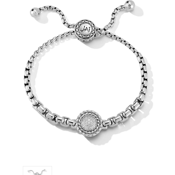 JAI Sterling Silver Pave Diamond Bracelet - Picture 7 of 8